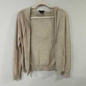 Sofia Cashmere Zip Up Ivory Hoodie Women's Size Small